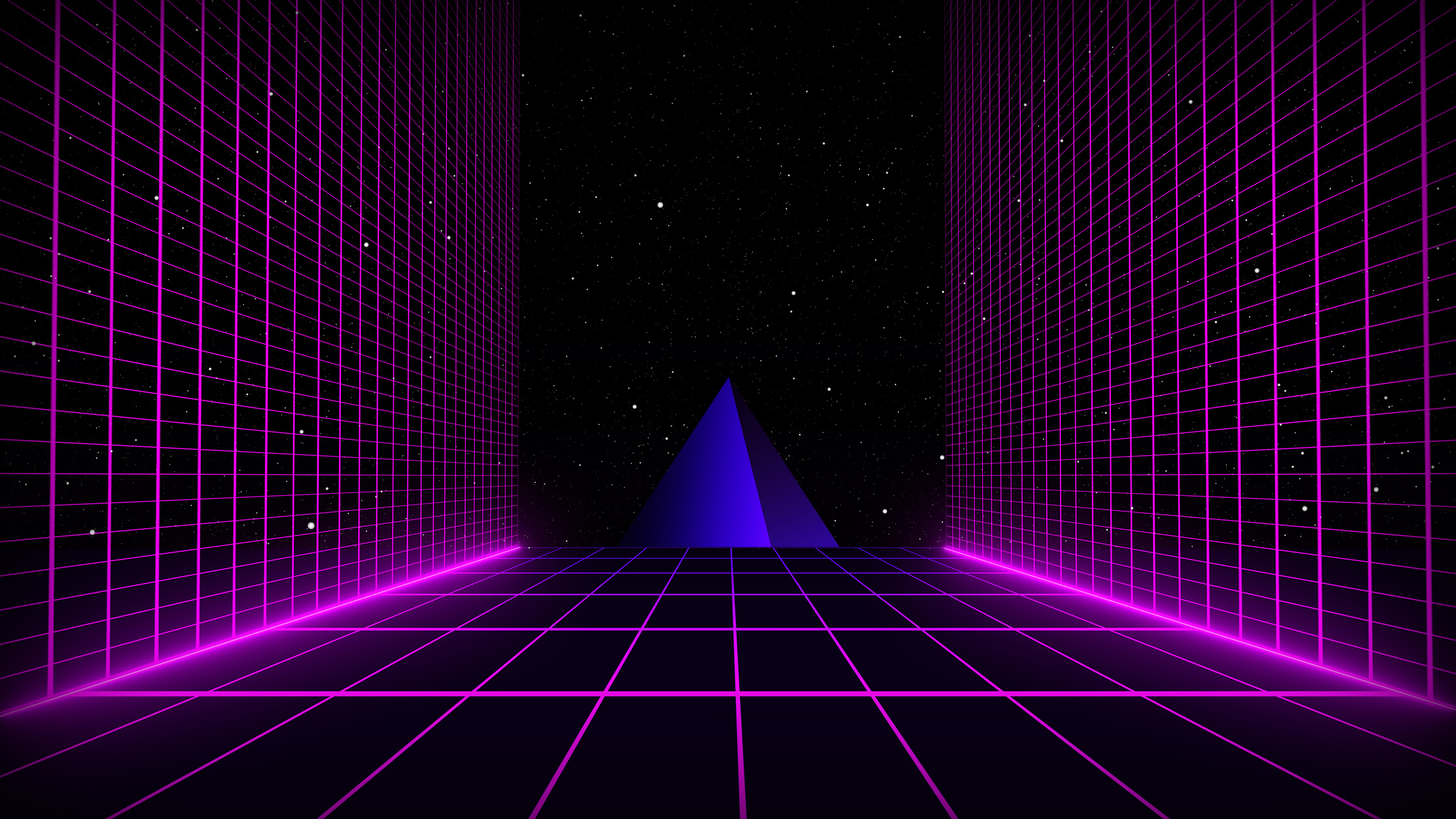 Retro Cyberpunk Style 80S Sci-Fi Background Futuristic with Laser Grid