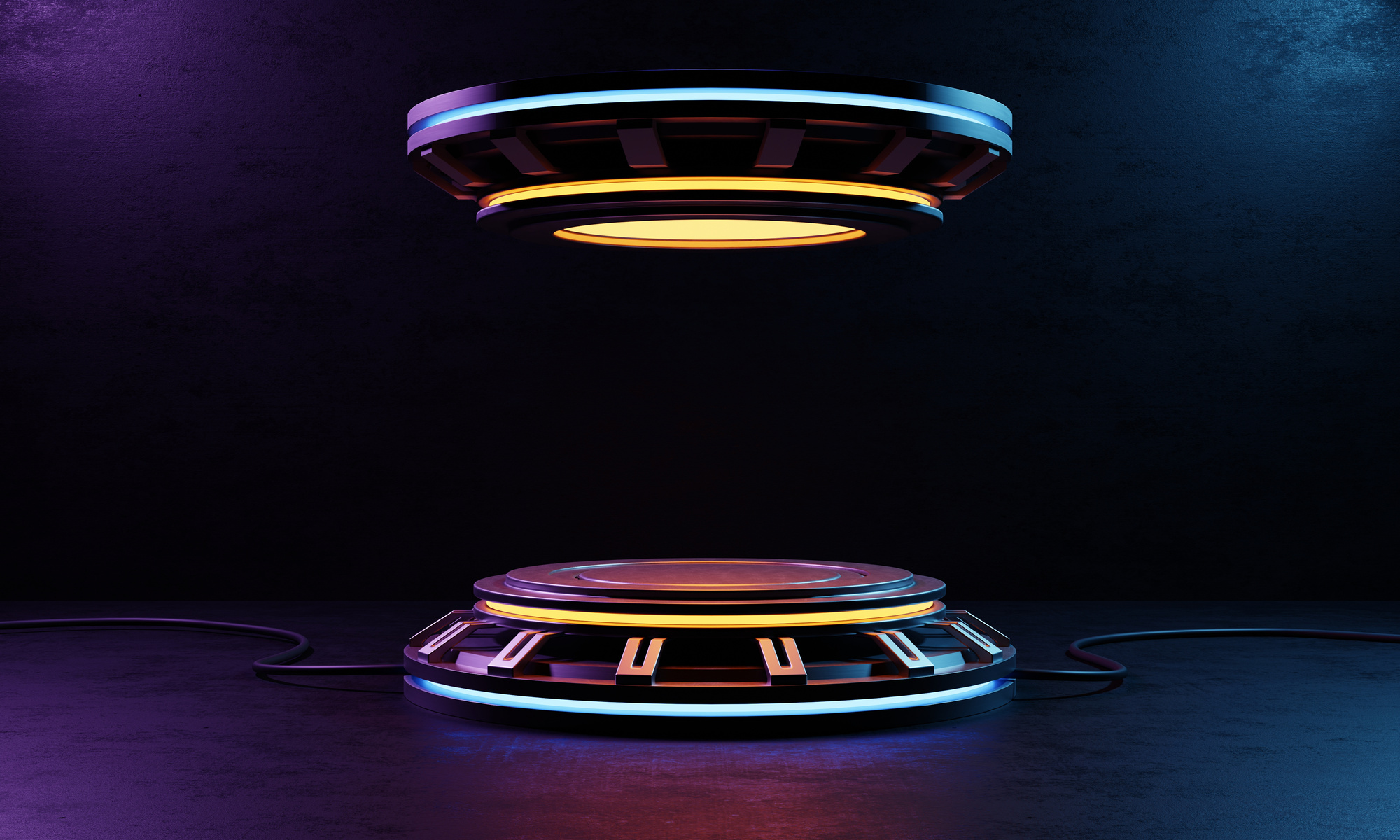 3D Render of Cyberpunk Podium
